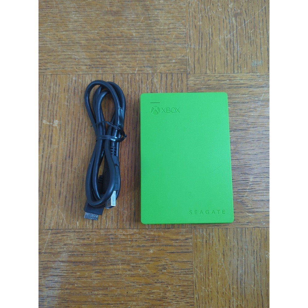 Xbox Seagate 2TB Green Portable External Hard Drive w/ Cable -Tested & Formatted